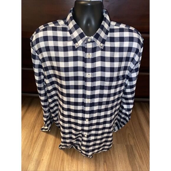 Faherty Buffalo Check Flannel Button Down XXL Shirt Black White Pattern L/S - Picture 1 of 6